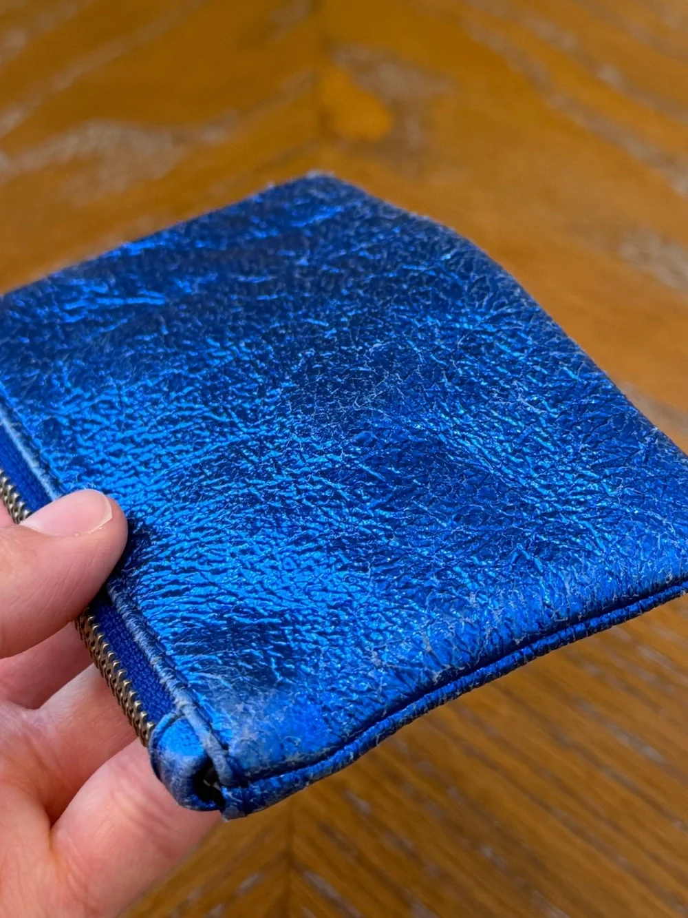 Marc by Marc Jacobs Electric Blue Metallic Coin Purse Pouch Wallet - Picture 11 of 16